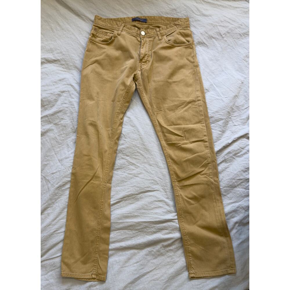 Zara Man Light Tan Relaxedβ Fit Jean Material Pants Size 32